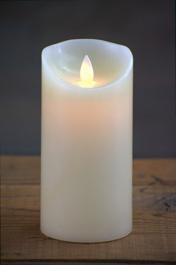 Cream Non Drip Moving Flame Candle - 6"