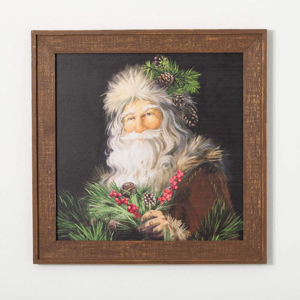 Framed Pine Santa Wall Decor ( In Store Only )