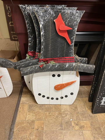 Snowman Face W/ Cardinal (Not Available For Shipping)