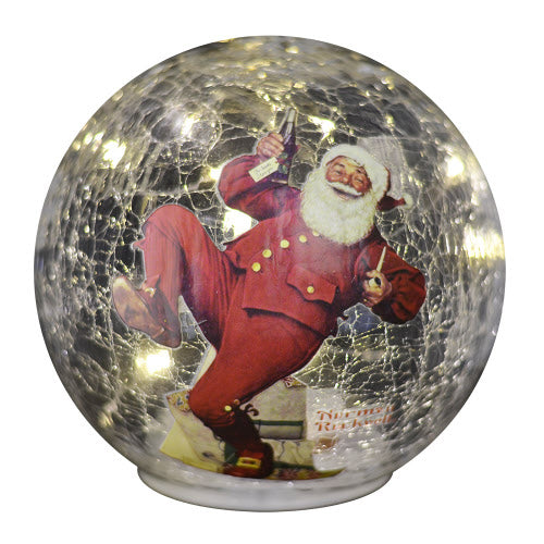 Norman Rockwell Santa with Cola Globe