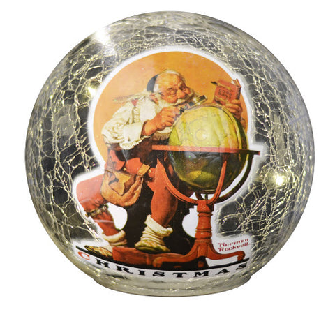 LED Globe Norman Rockwell Santa