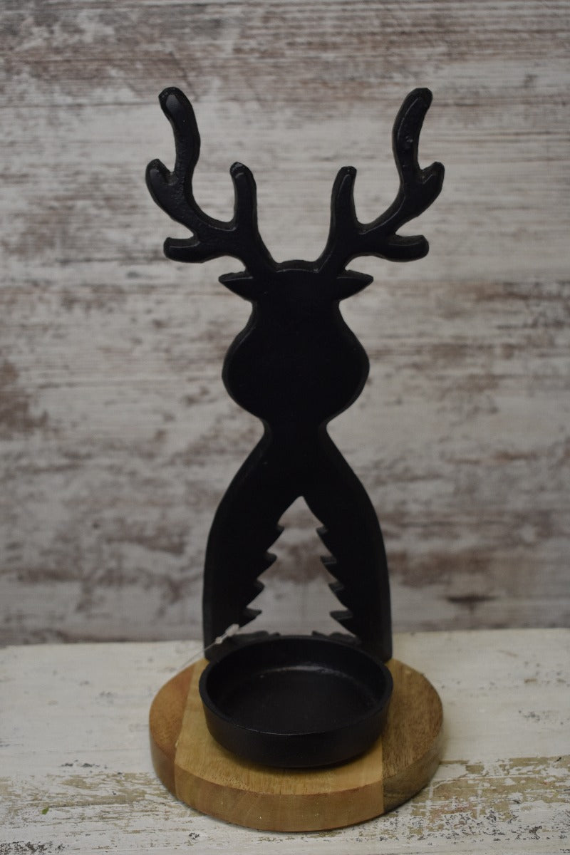 Black Moose Candle Holder