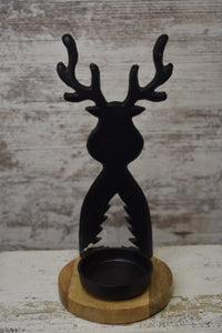 Black Moose Candle Holder