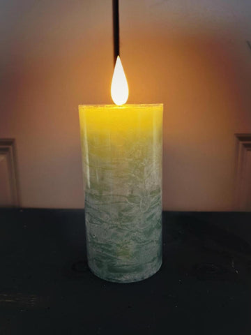 Green Pillar Battery Candle - 4"