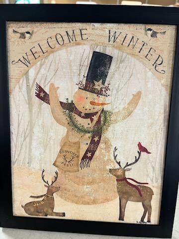 Winter Welcome Snowman and Friends - Print