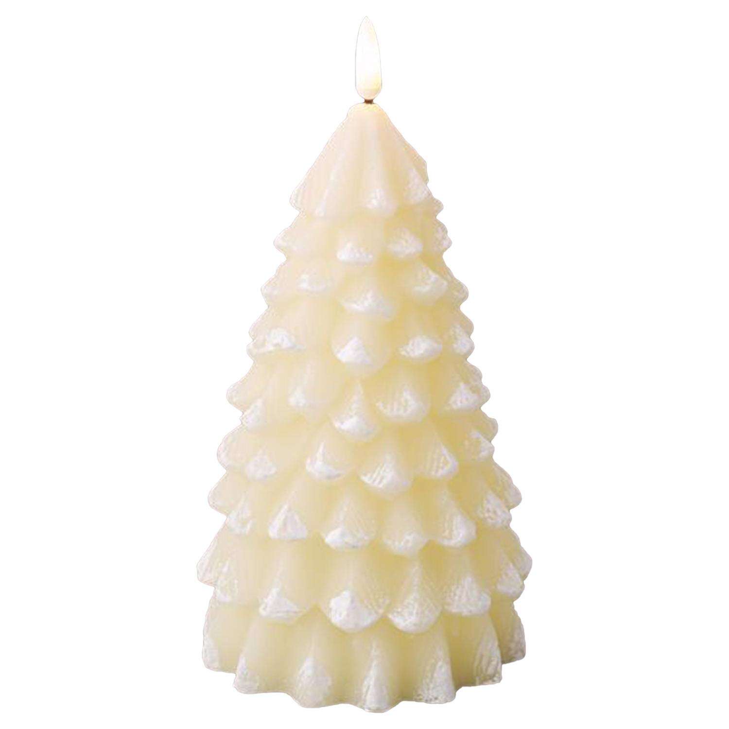 White Christmas Tree Candle -  8.3 in.