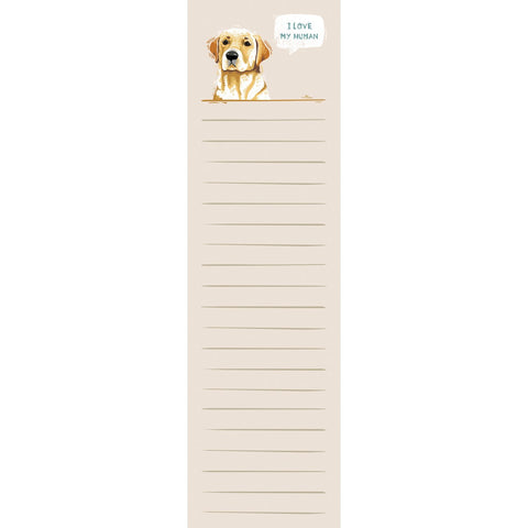 List Notepad - Yellow Lab - I Love My Human
