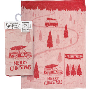Dish Towel - Truck & Tree Merry Christmas