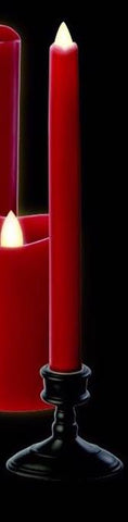 Serene Red Timer Taper Candle 9" Candle Stand included