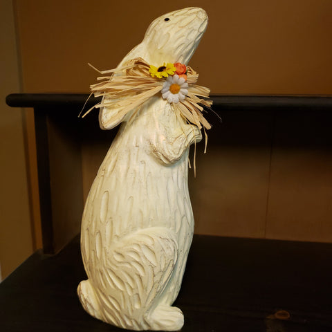 Wooden White Bunny