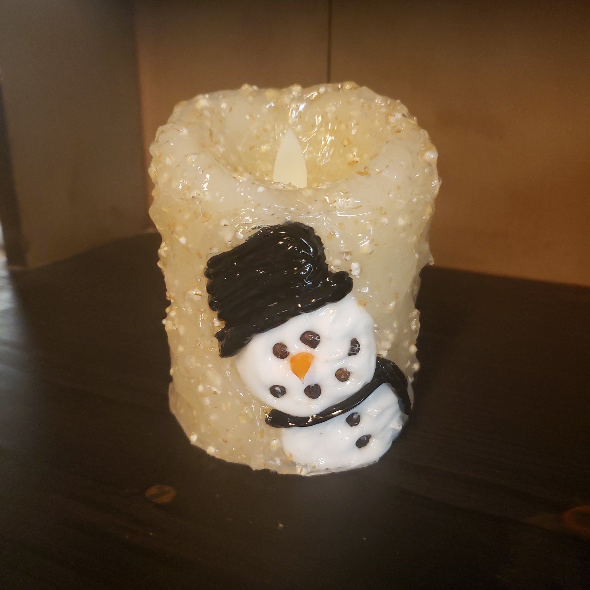 Moving Flame Pillar- Snowman