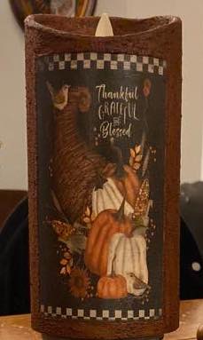 Pillar—Thankful, Grateful, Blessed Pillar Candle