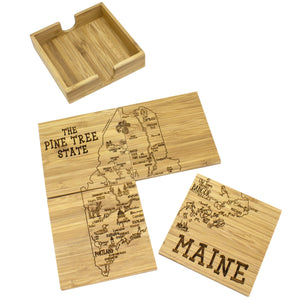 Maine State Puzzle 4-Pc. Coaster Set with Case