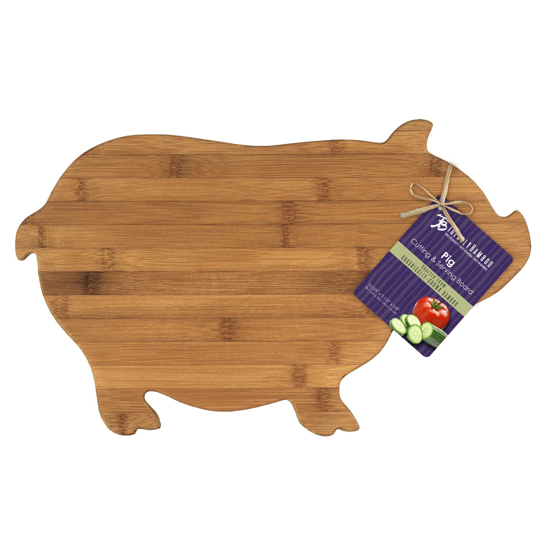 Pig Shaped Bamboo Serving and Cutting Board