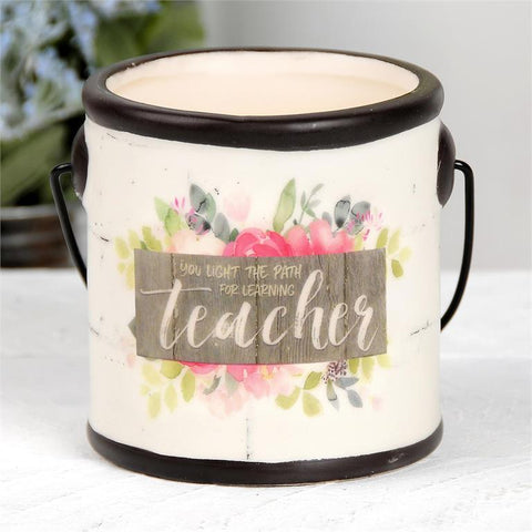 “TEACHER” CERAMIC CROCK CANDLE