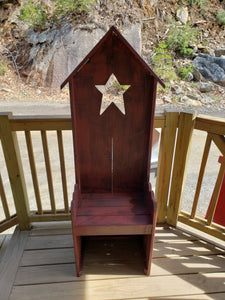 Farmhouse Bench with Star Cutout  - Store Pickup Only