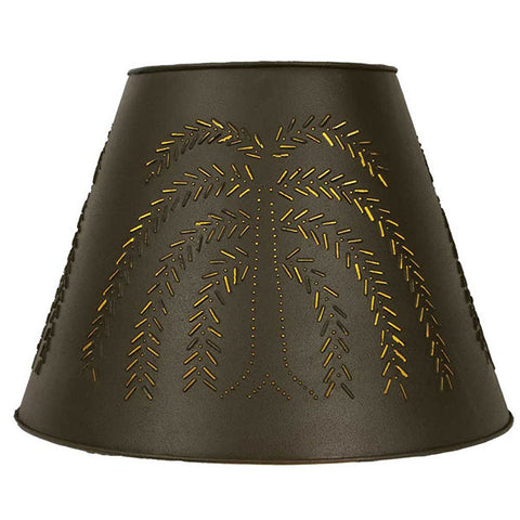 Willow  Lamp Shade -Tin -  Washer Top - Rustic Brown
