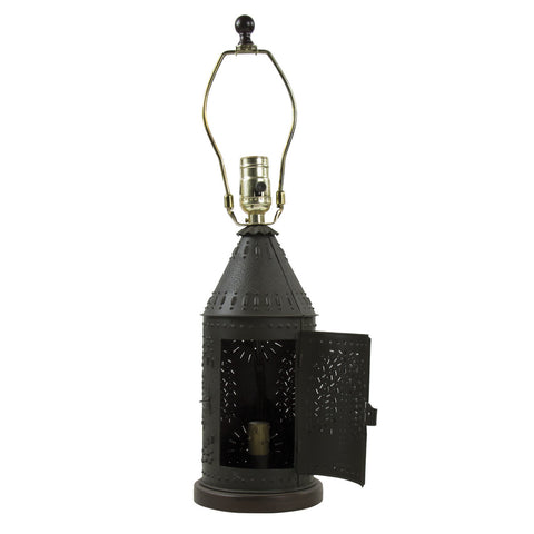 Willow Punched Revere Lamp - 19" Black