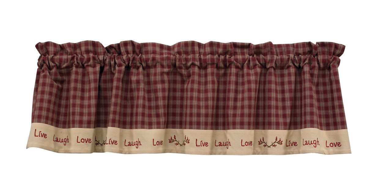 Sturbridge Lined Live, Love and Laugh Valance