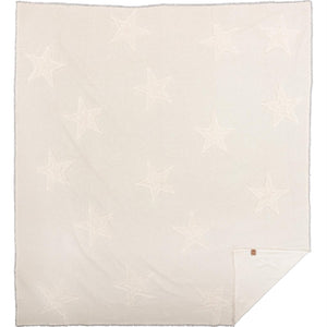 Burlap Antique White Star Queen Coverlet