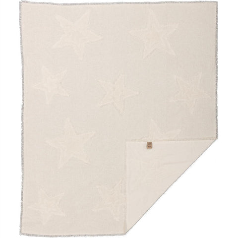 Burlap Antique White Star Woven Throw