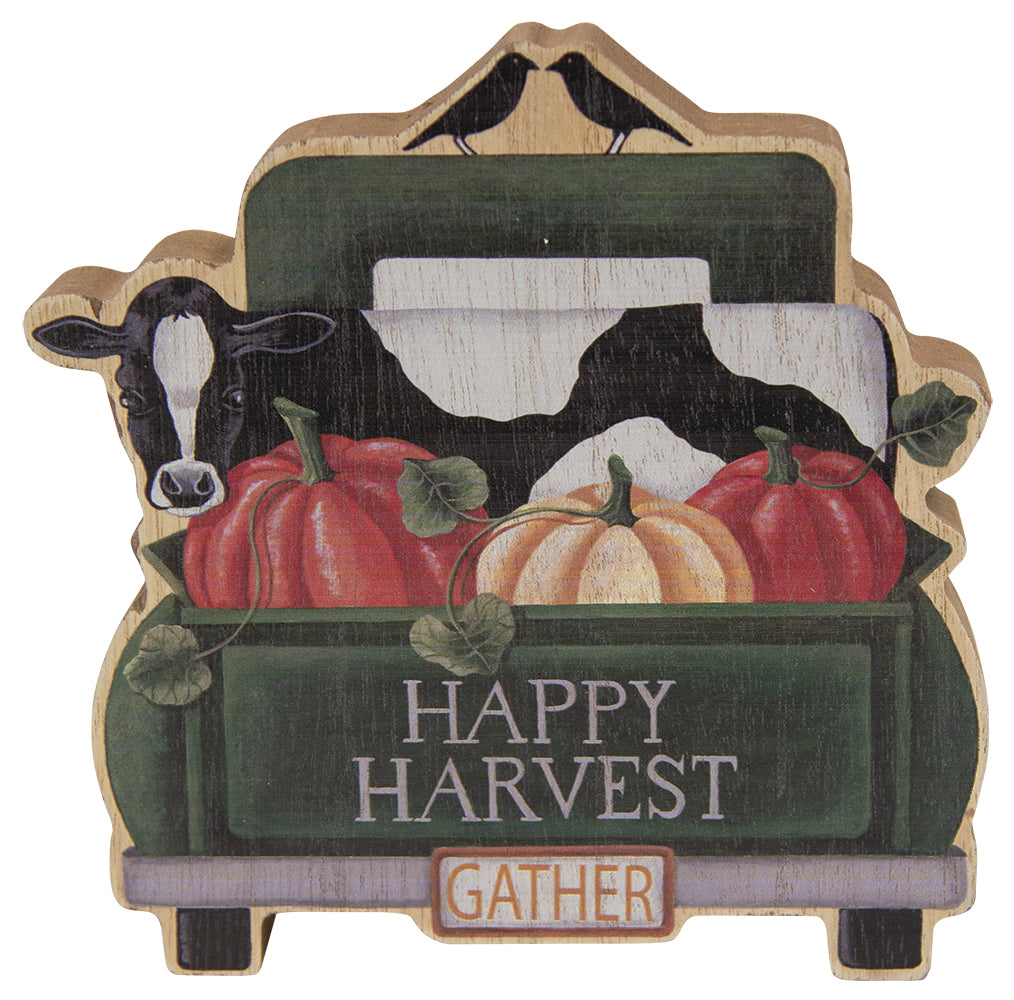 Happy Harvest Chunky Wood Truck Sitter