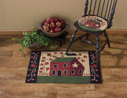 Red House Hooked Area Rug - 24" x 36"