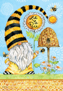 Gnome and Bees-Mini Flag