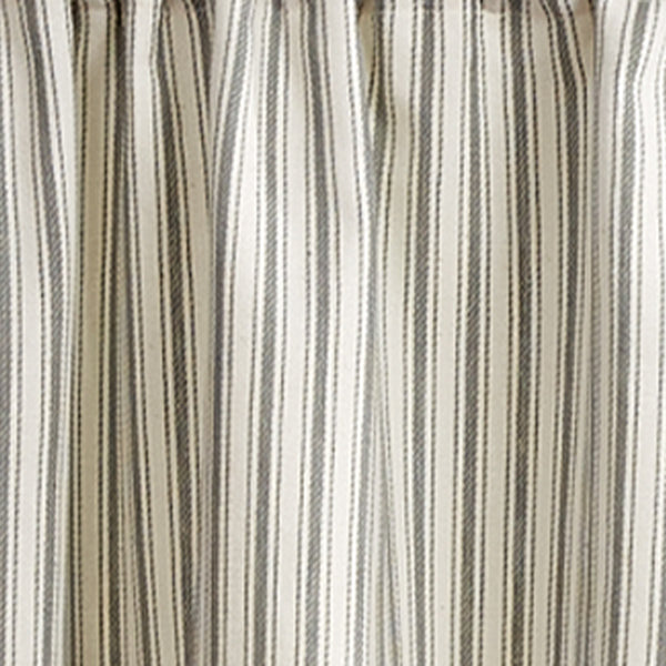 Gray Ticking Stripe Swag - Pair