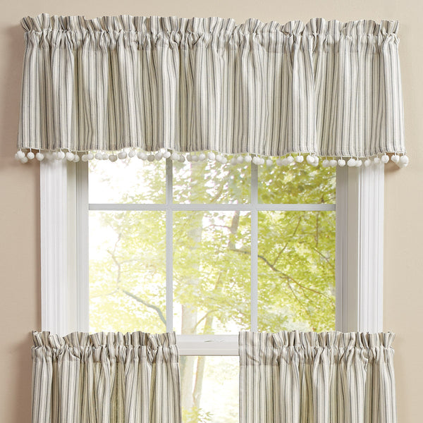 Gray Ticking Valance - 14"