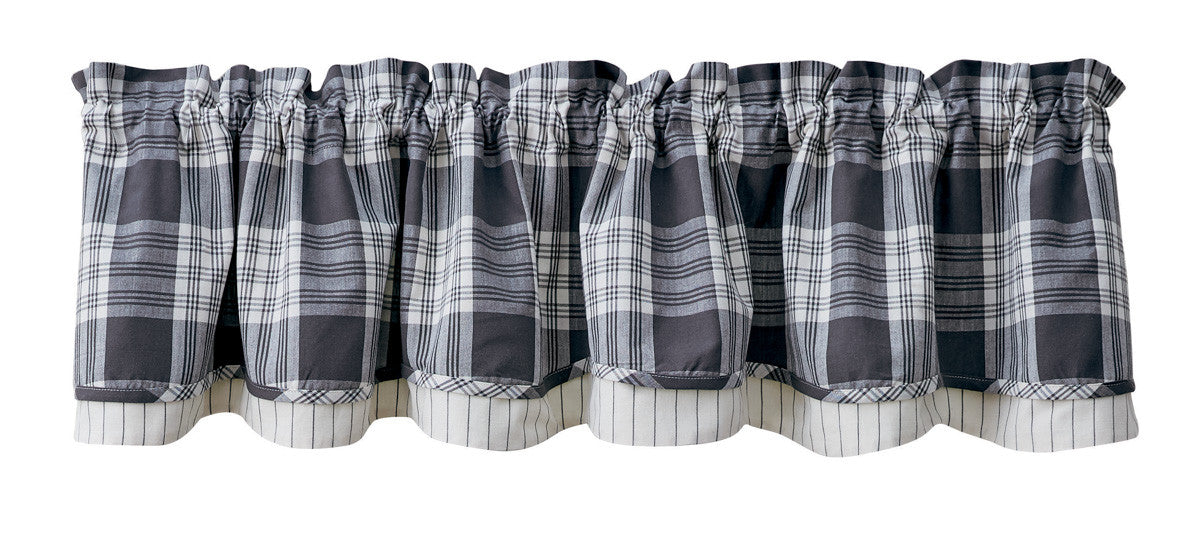 Dylan Lined Layered Valance - Slate Blue