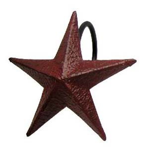 Burgundy Star Shower Curtain Hook Set / 12