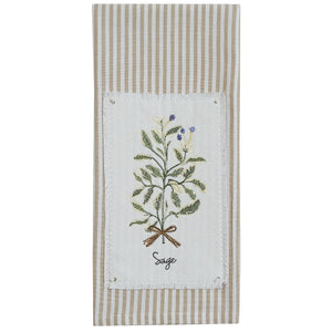 SAGE EMBROIDERED PATCH DISHTOWEL