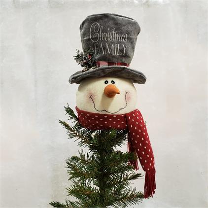 Cozy Christmas Family Tree Topper - Snowman