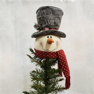 Cozy Christmas Family Tree Topper - Snowman