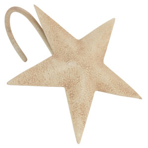 Aged Star Shower Curtain Hooks