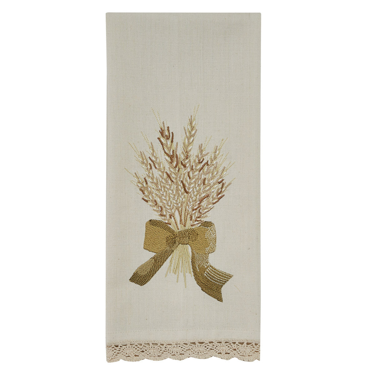 WHEAT WITH BOW EMBROIDERED DISHTOWEL