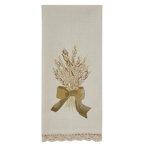 WHEAT WITH BOW EMBROIDERED DISHTOWEL