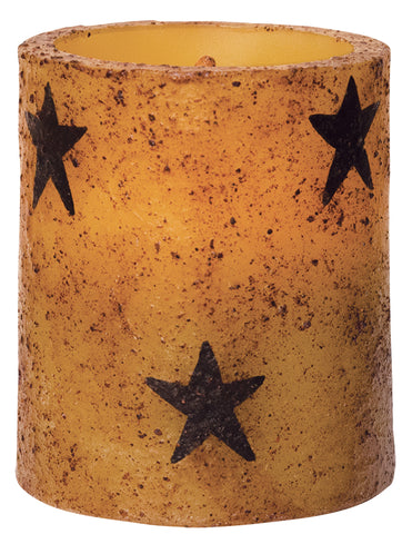 Star Timer Pillar In Burnt Ivory - 3" X 4"