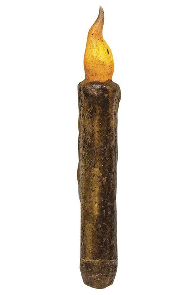 Twisted Flame Timer Taper - Burnt Mustard 6"