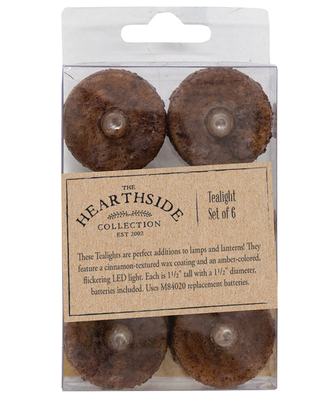 Burnt Mustard LED Tealights - 6 pkg