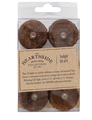 Burnt Mustard LED Tealights - 6 pkg
