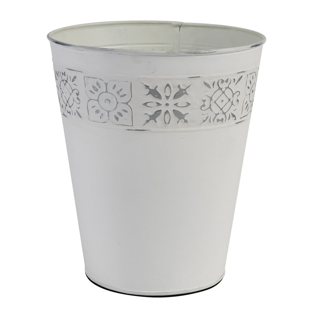 Tile Waste Basket - Distressed White