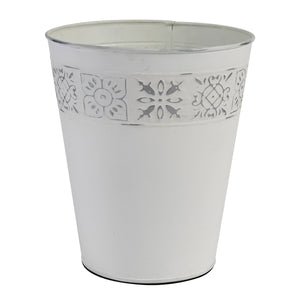 Tile Waste Basket - Distressed White