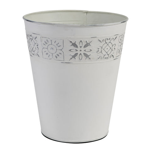 Tile Waste Basket - Distressed White