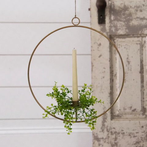Hanging Brass Taper Holder