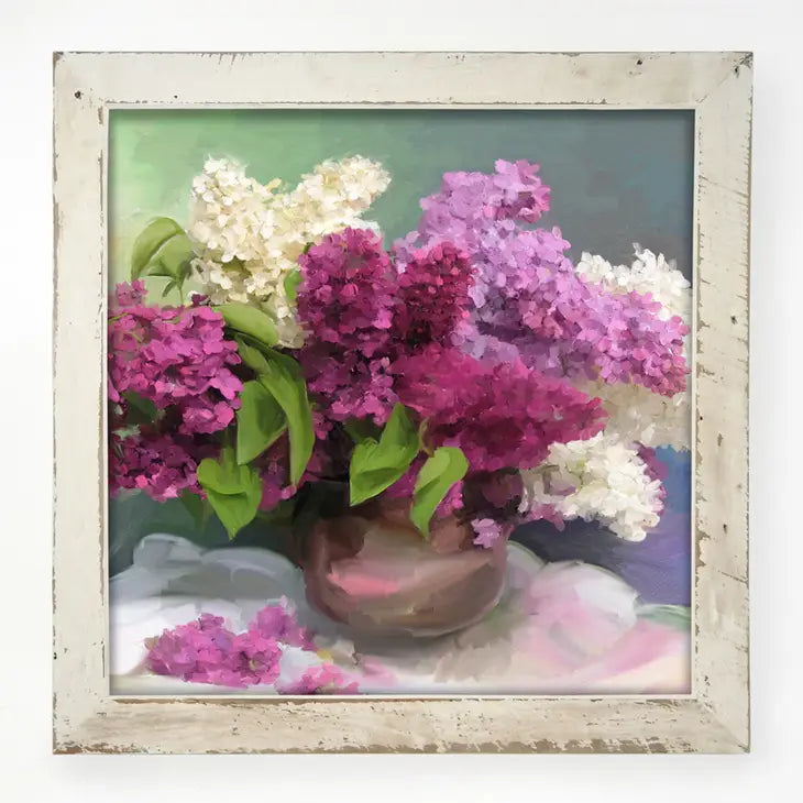 Lilacs In A Crate Framed Print - XL