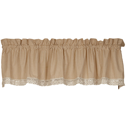 Granny's Tan Check Valance (72x14")