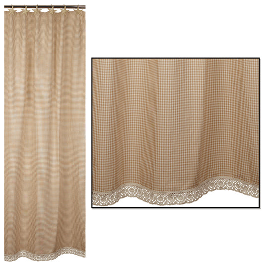 Granny's Tan Check Shower Curtain
