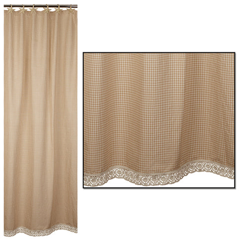 Granny's Tan Check Shower Curtain